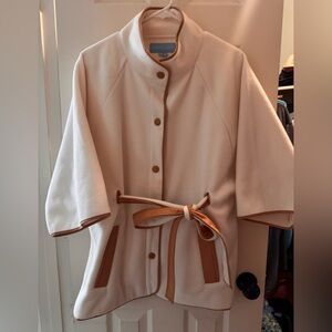 Draper James Cream and Tan Cape Jacket